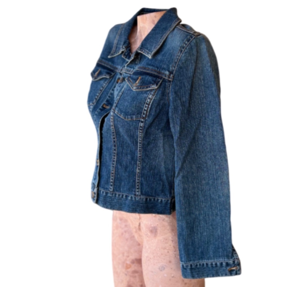 90s Long Sleeve Denim Basic Button Down Jean Jacket - Picture 3 of 11